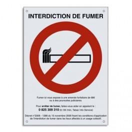 SIGN DIFFUSION PLAQUE RECTANGULAIRE INTERDICTION DE FUMER 21X15CM