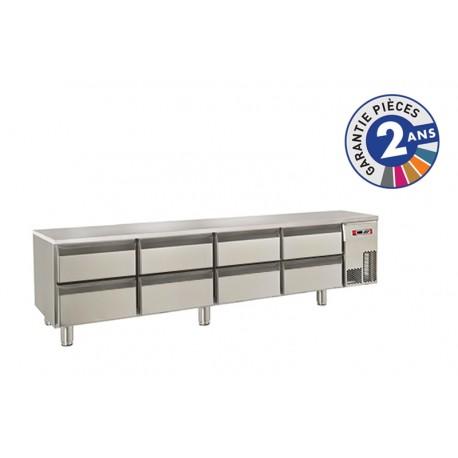 Soubassement réfrigéré sans dessus - 8 tiroirs - 300 L - Gamme 650 - Baron - BR20SP05 - Température -2 °C à +10 °C_0