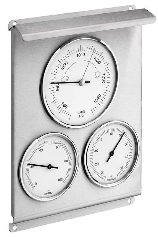 Station météo mécanique à aiguille - acier - extérieur - #2160T - Plage de -25° à +55°C et 0 à 100% RH_0
