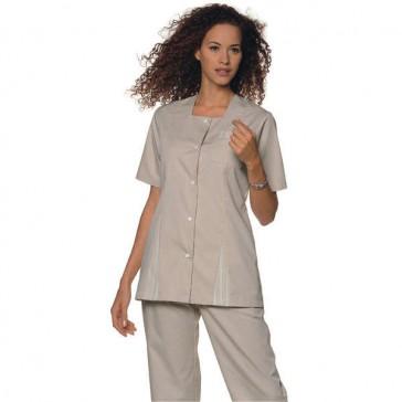 Tunique femme Chloe - manches courtes beige - T6 - 80 cm - 65% polyester, 35% coton - Marque Muzelle Dulac/Hasson_0