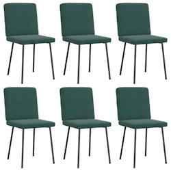 VidaXL Chaises à Manger Lot De 6 Vert Foncé Velours - vert 8721158570031_0