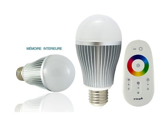 AMPOULE LED E27 RGB AVEC TÉLÉCOMMANDE RADIO-FRÉQUENCE Comparer les prix de  AMPOULE LED E27 RGB AVEC TÉLÉCOMMANDE RADIO-FRÉQUENCE sur Hellopro.fr