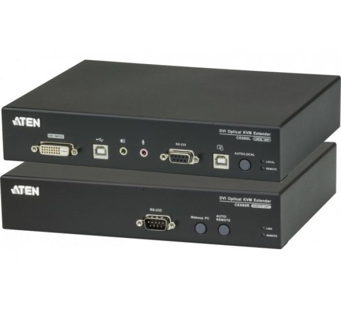 Aten CE680 - Extendeur KVM DVI-D/USB sur fibre optique monomode LC jusqu'à 600m_0