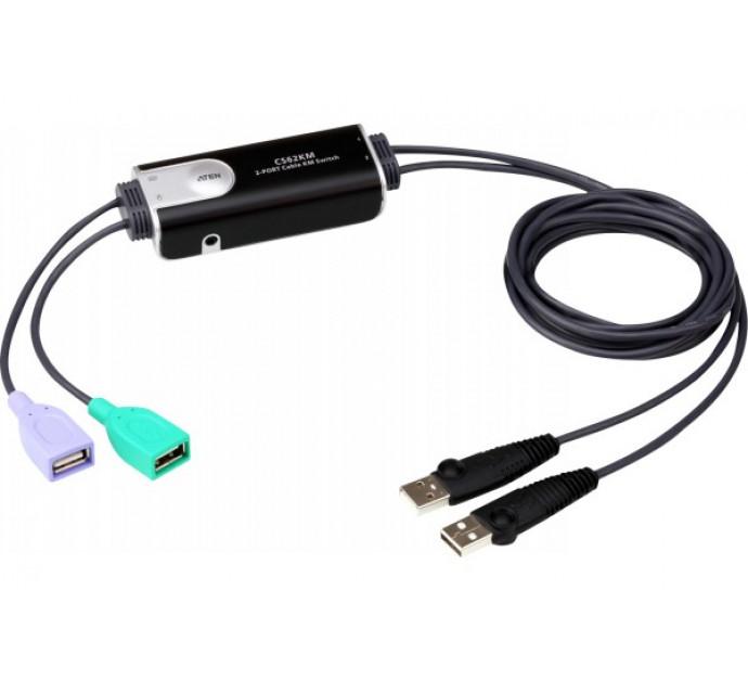 Aten CS62KM - Switch clavier/souris USB pour 2 ordinateurs avec télécommande - Réf. 62062_0