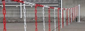 Barrière morceaux de chaîne - 5 à 25 m - Chaînes 6 ou 8 mm - Fixation murale ou sur poteau_0