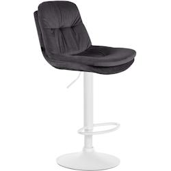 CLP Tabouret de bar Laurel velours Noir /Métal blanc mat - noir textile 323968_0
