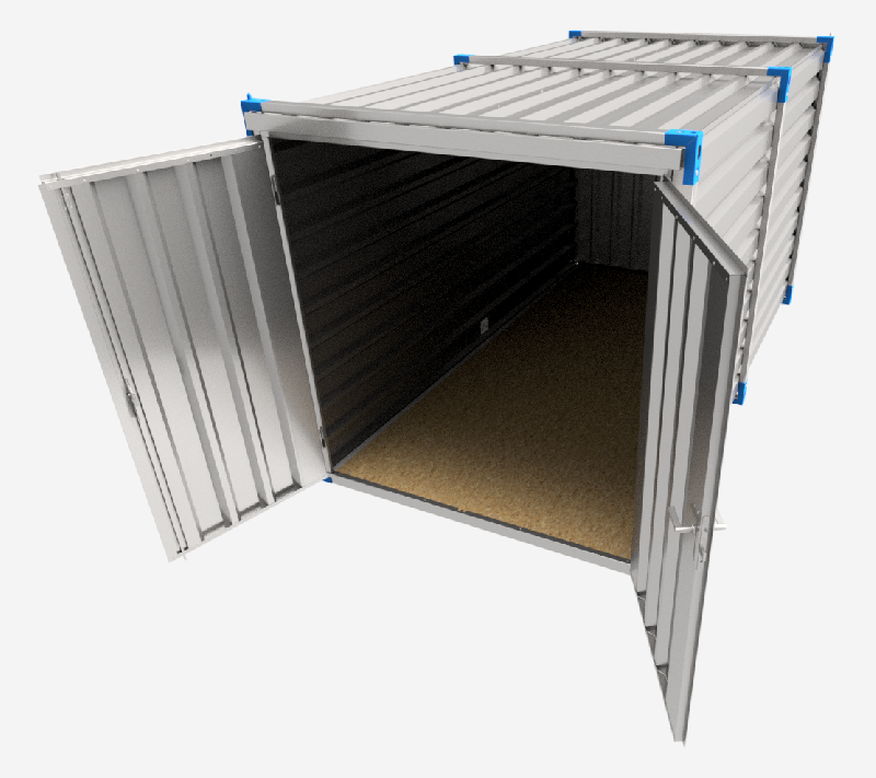 CONTENEUR DE STOCKAGE DÉMONTABLE 4M - ACIER GALVANISÉ - PLANCHER OSB 25MM - CONTAINER DE CHANTIER - BUNGALOW_0
