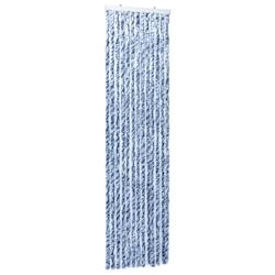Décoshop26 - Rideau contre insectes moustiquaire Bleu blanc et argenté 56x185 cm Chenille DEC022175 - bleu 3001319069600_0