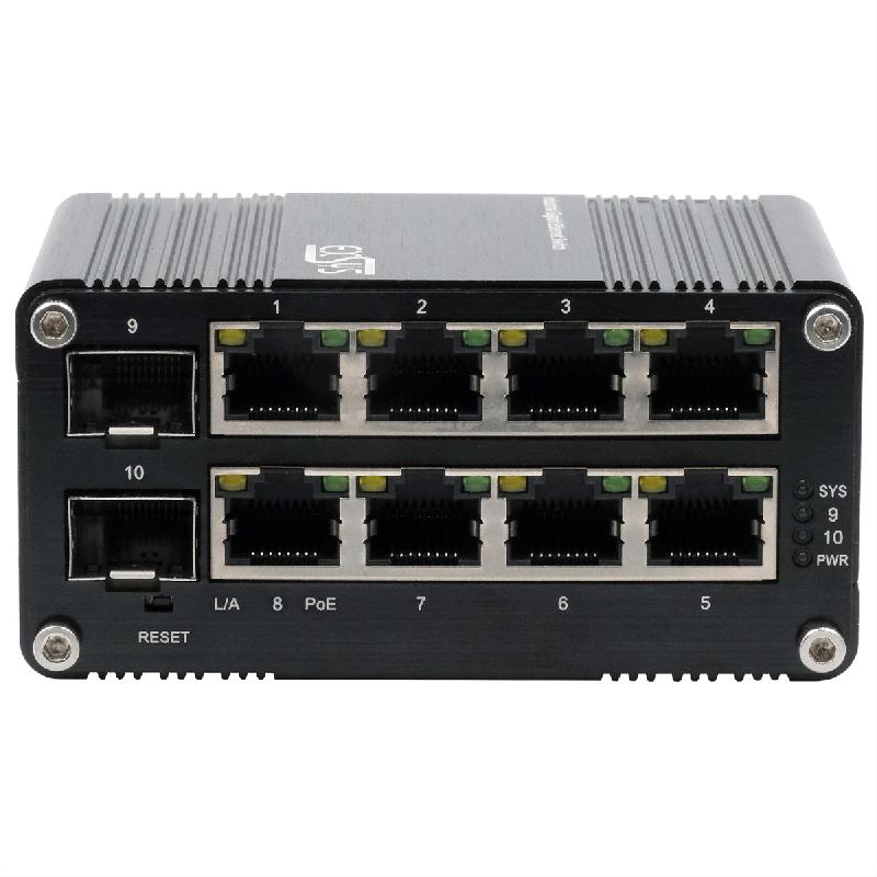 EXSYS EX-62035MPoE-SFP Mini commutateur industriel 8+2 ports Gigabit SFP PoE+, géré par le Web_0