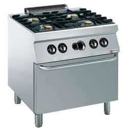 Fourneau 4 feux 5,5 kW avec four gaz GN 2/1 - AGA G17/4BF8-AGA_0