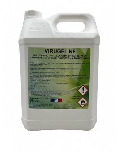 Gel hydroalcoolique VIRUGEL - Bidon 5L - Antiseptique et décontaminant - Fabrication française_0