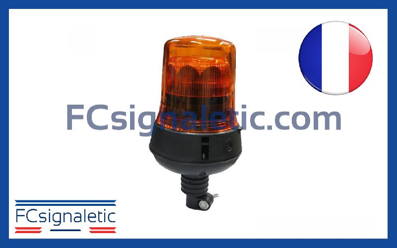 Gyrophare Gyroled orange embase hampe XL classe 2 flash STANDBY MERCURA_0