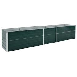 Helloshop26 - Jardinière lit surélevé plantes fleurs jardin acier galvanisé 400 x 80 x 45 cm vert 02_0001118 - 3000074771537_0