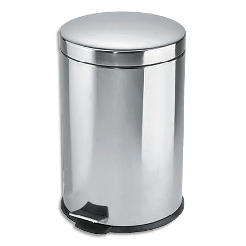 Hygiene poubelle à pédale en métal capacité 20 litres - diamètre 29,2 cm, hauteur 44,5 cm inox_0