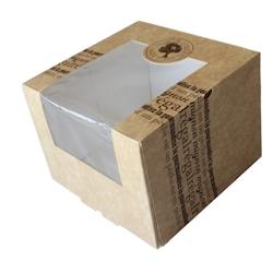 Boîte pâtissière décor Saveurs Nature 120x120x90mm x 250 JORIDEAL - marron en carton 3519400618090_0