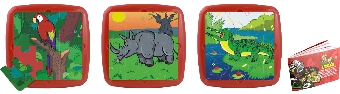 LOT DE 3 PUZZLES PLASTIQUES COLORIS ROUGE