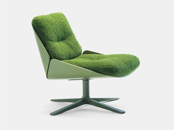 Fauteuil Rei coque bois laqué Prostoria avec base pivotante_0