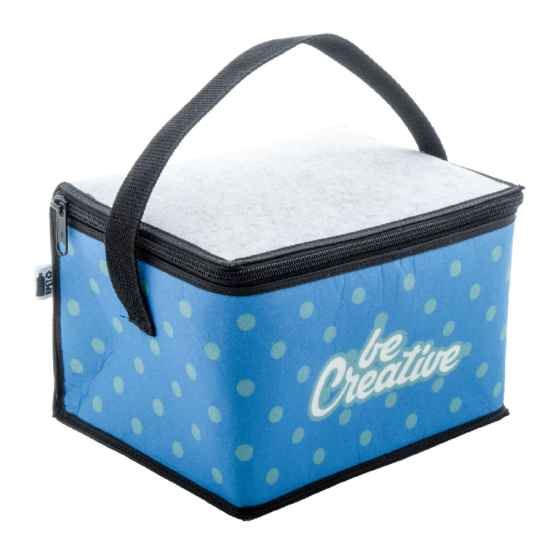 Sac isotherme zippé en feutrine RPET - Face avant imprimée en quadri - Pour 6 cannettes de 0,33 L_0