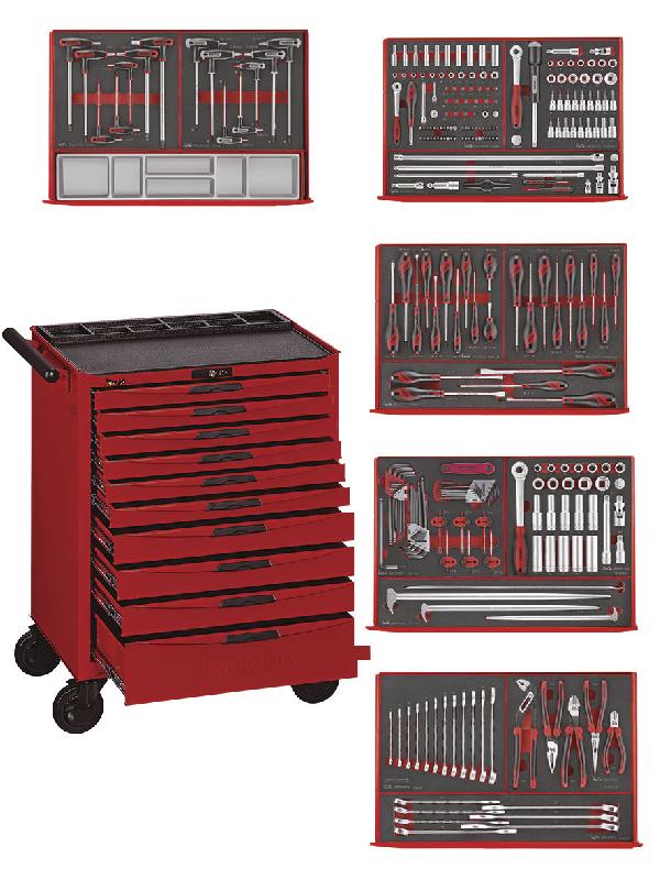 Servante rouge foam mini master set 10 tiroirs Teng Tools TCEMM385N10_0