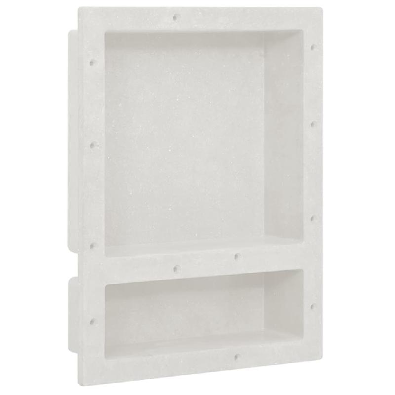 Vidaxl niche de douche avec 2 compartiments blanc mat 41x51x10 cm 151396_0