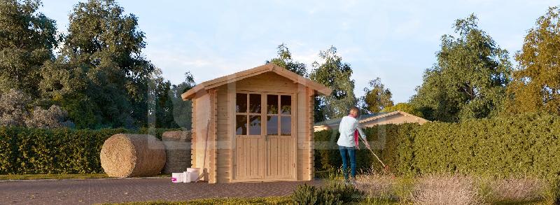 Abri Nano 5m² (2.5x2) en pin nordique naturel - Épaisseur 20mm - Facile à monter_0