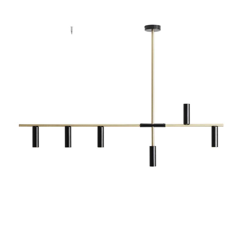 ALDEX PLAFONNIER 1083K40 À 6 LAMPES, NOIR/LAITON