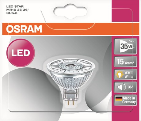 AMPOULE LED REFLECTEUR 5/35 W GU5.3 BLANC CHAUD (VENDU PAR 1)