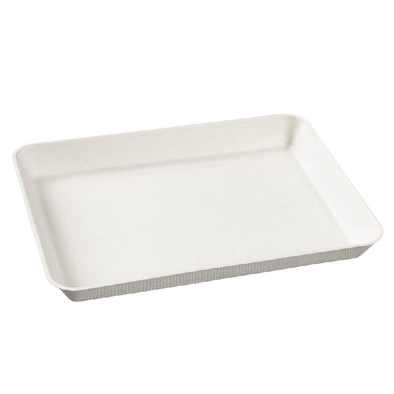 Assiette Kanopée bagasse laminée blanche 20x15x2cm - par 200_0