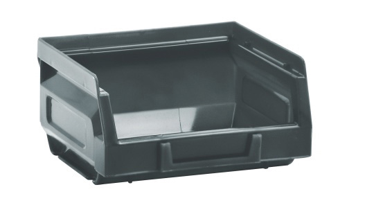 Bac à bec en polyéthylène vierge haute densité - Gerbable avec porte-étiquette - Coloris : ESD Noir_0