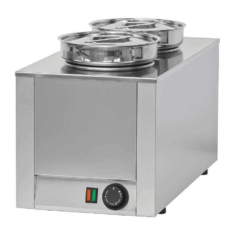 Bain marie à sauce 2 cuves professionnel en acier inoxydable 400 W_0