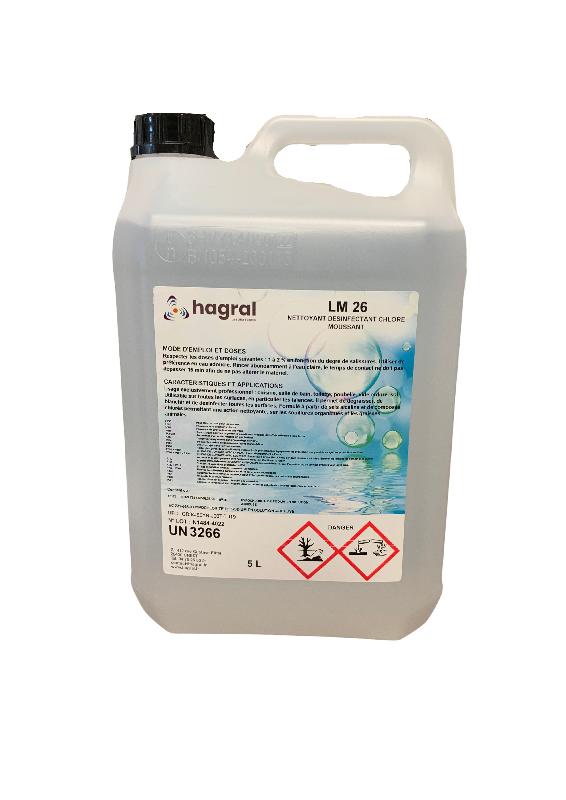 Bidon de 5 litres nettoyant désinfectant chloré moussant LM 26 - NTTDSFCHL-HG01/BN_0