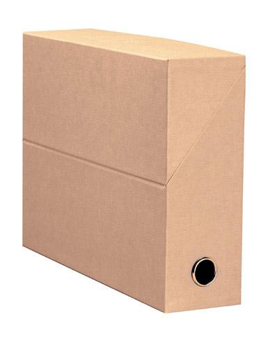 LOT DE 5 - BOÎTE DE CLASSEMENT CARTON OXFORD DOS 9 CM HAVANE