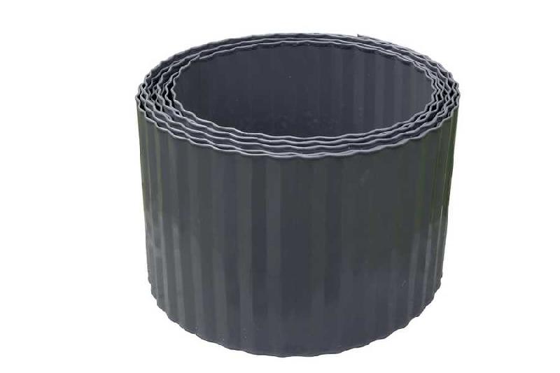 Bordure acier ondulé - 600 x H 14 cm - gris foncé - acier galvanisé résistant_0