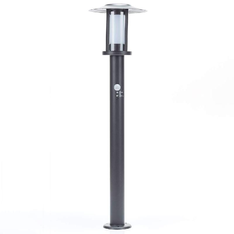 LINDBY, BORNE LUMINEUSE LED GREGORY, 76 CM, CAPTEUR, GRIS FONCÉ, IP44