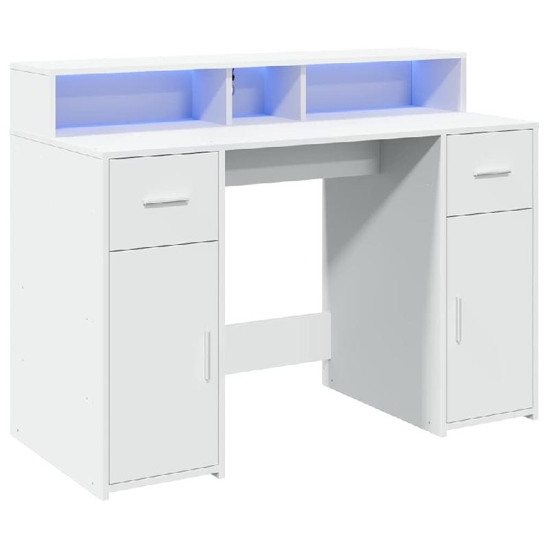 Bureau avec lumières LED blanc 120x55x91 cm bois d'ingénierie Modèle Atlas Office Pro Ligne - 8721158402462_0