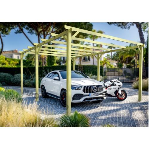 CARPORT VOITURE EN BOIS MASSIF RIO 510X300CM MADERLAND