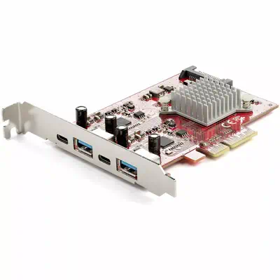 Carte PCI Express USB 4 Ports - Carte d'Extension PCIe USB 10Gbps avec 2 Controlleurs - 2x USB-C & 2_0