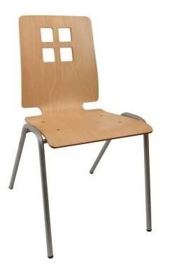 Chaise design Damien - coque en bois multiplis pour salle de réunion - empilable et fabriquée en France_0
