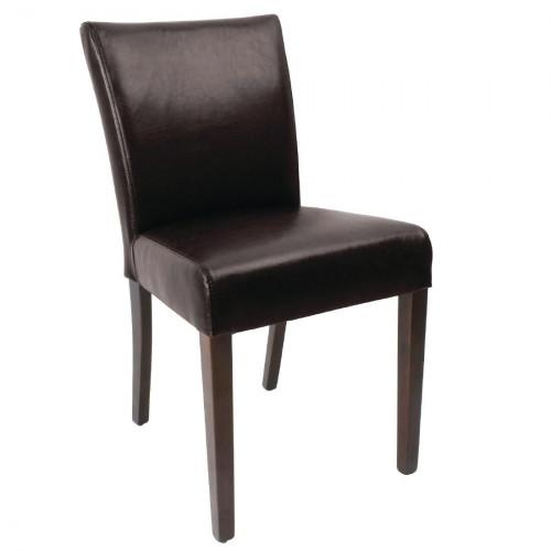 CHAISES CONTEMPORAINES EN SIMILI CUIR MARRON FONCÉ BOLERO - LOT DE 2
