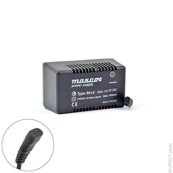 Chargeur plomb intelligent 12V/0.5A 230V Mascot 8614 - prise UK avec LED de charge_0