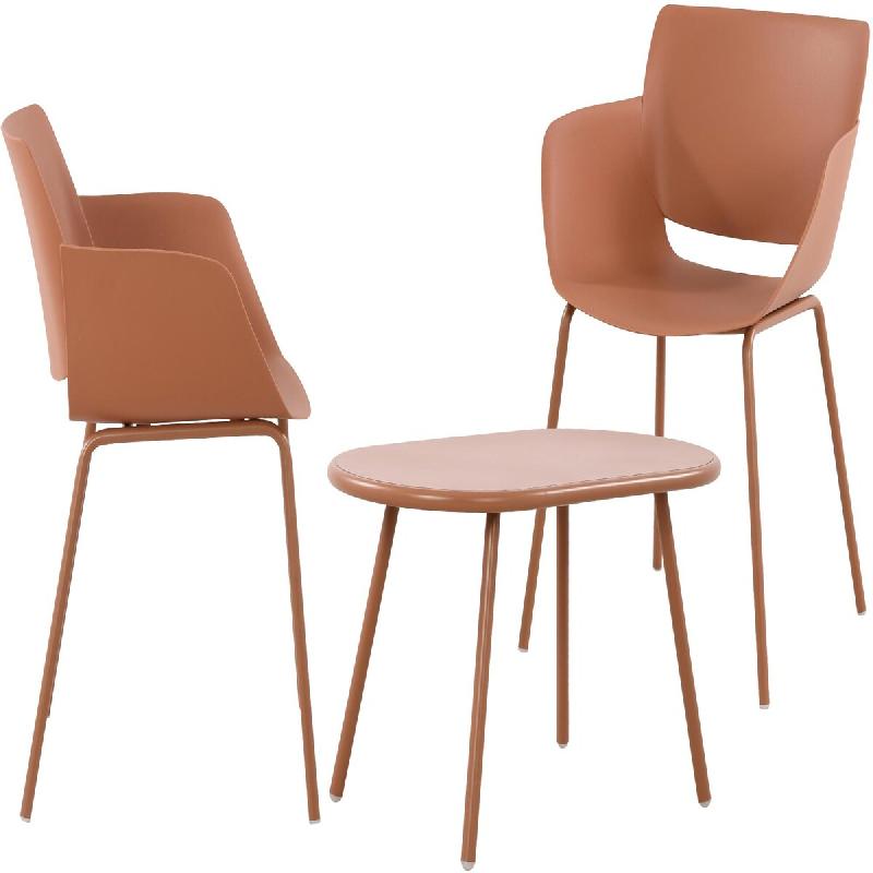 CLP Groupe de sièges Velvena Terre cuite/2 chaises - rouge plastique 326209_0