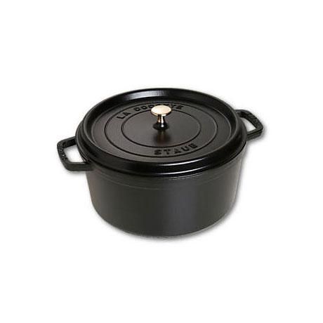 COCOTTE EN FONTE RONDE 30 CM NOIR MAT  - STAUB - FONDAMENTALES