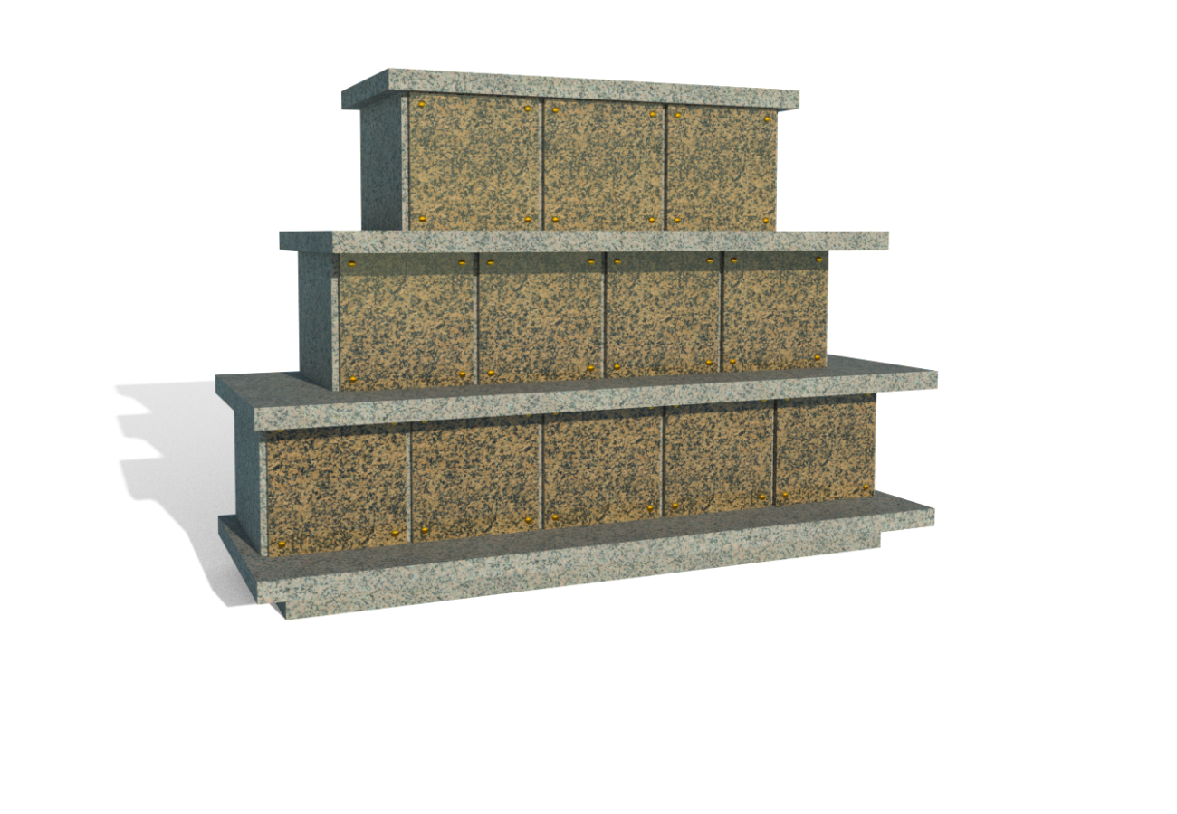 Columbarium ARVOR 13 - Modules de 7, 9 et 12 cases avec tablettes débordantes_0