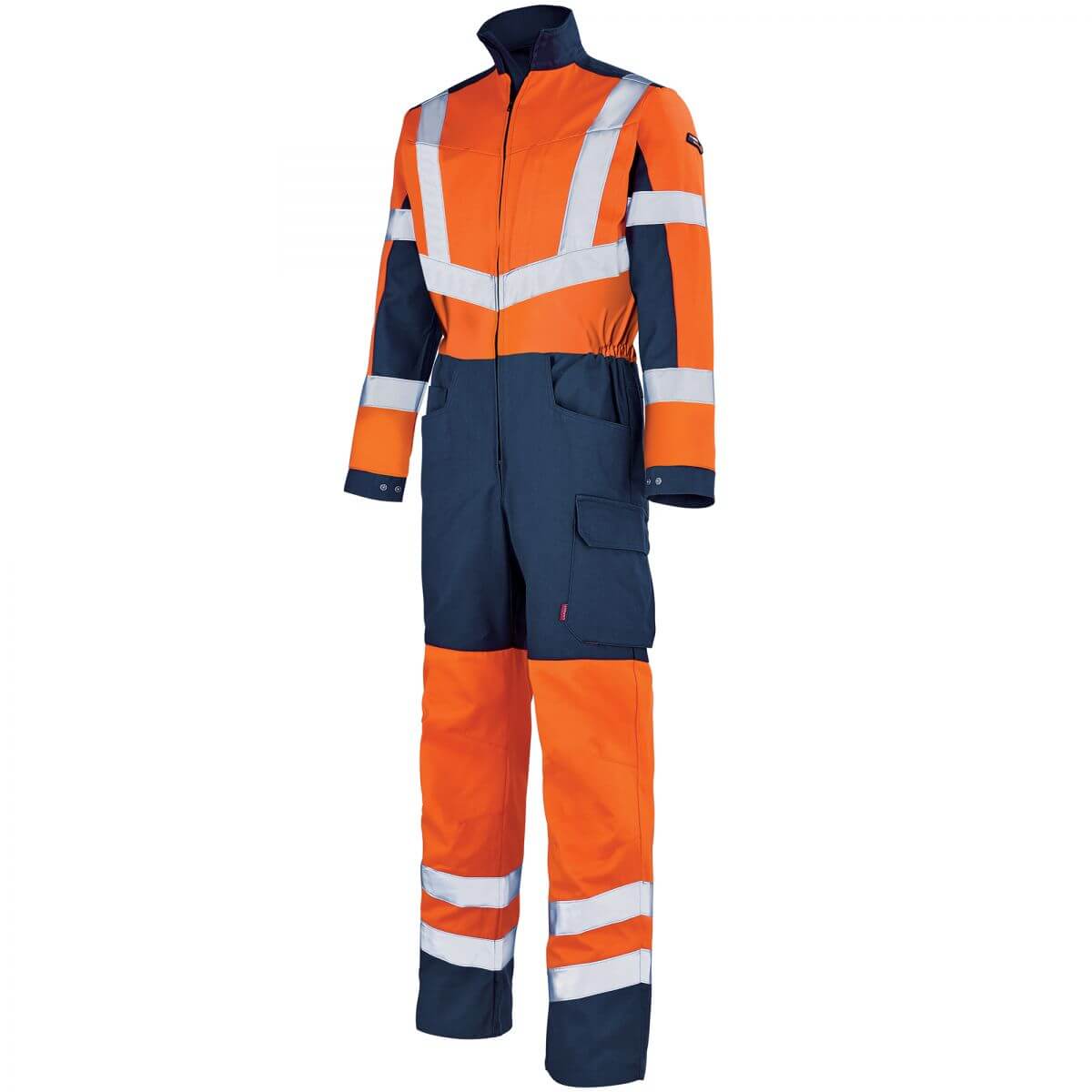 COMBINAISON DE TRAVAIL HIVI ORANGE FLUO ET BLEU MARINE