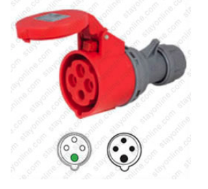 Connecteur P17 IEC 60309 463C6 - 63A 400V - Rouge et Gris - Minimum 20 pièces_0