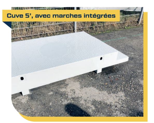 Cuve sanitaire 5' avec marches intégrées - Europbox - Norme ISO - Vanne d'évacuation 4 pouces_0