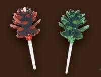 DÉCORATION DE BÀ»CHES PÂTISSIÈRES POMMES DE PIN VERTES ET ROUGES