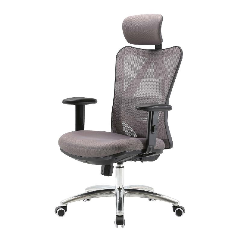 Décoshop26 - Fauteuil de bureau avec support lombaire ergonomique réglable en hauteur en maille gris 04_0006213 - gris 3000261646778_0