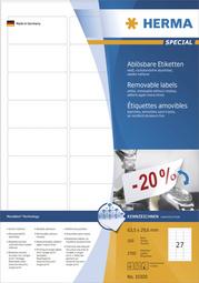 ETIQUETTE UNIVERSELLE SPECIAL, 63,5 X 29,6 MM, BLANC