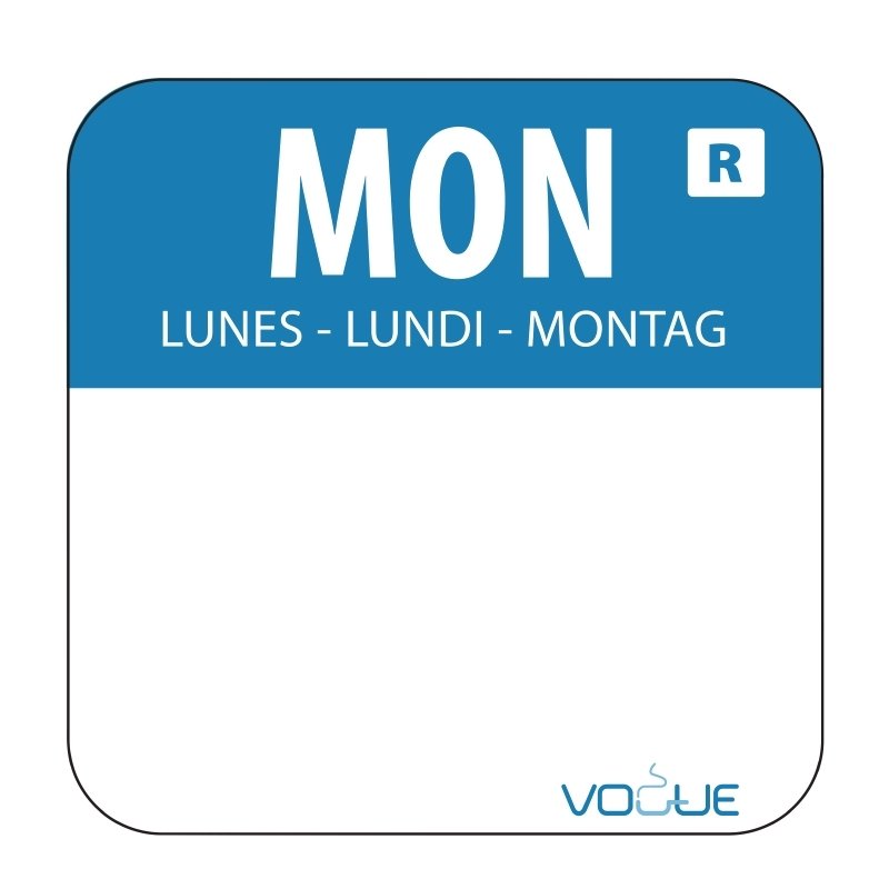 ÉTIQUETTES LUNDI/BLEU DÉTACHABLES - 1.000 PIÈCES